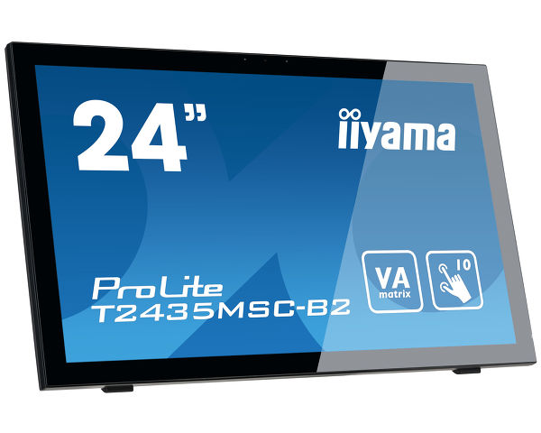 ProLite T2435MSC-B2 - Оснащенный веб-камерой, 24” мультитач-монитор способен распознавать до 10 одновременных касаний со стеклянной панелью «от края до края»