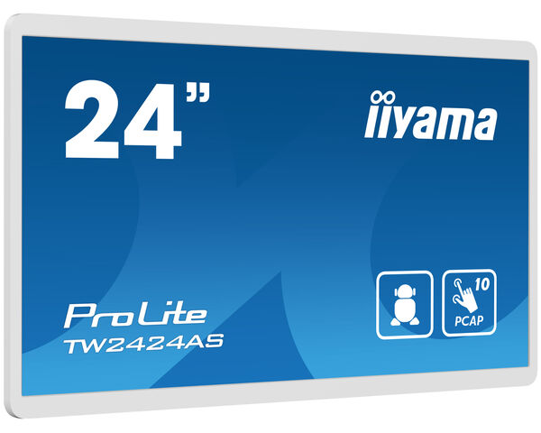 ProLite TW2424AS-W1 - Pantalla táctil interactiva de 23.8" Full HD In-cell PCAP 10pt con sistema operativo Android, matrizIPS y revestimiento antirreflectante.