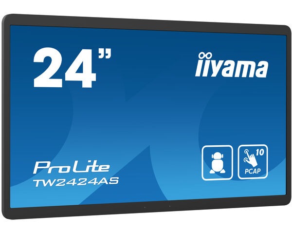 ProLite TW2424AS-B1 - Pantalla táctil interactiva de 23.8" Full HD In-cell PCAP 10pt con sistema operativo Android, matrizIPS y revestimiento antirreflectante.