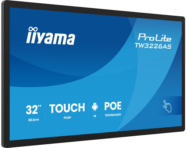 ProLite TW3226AS-B3P - PC táctil de 31.5” PCAP de 10 puntos con Android, Power over Ethernet (PoE) y iiSignage²